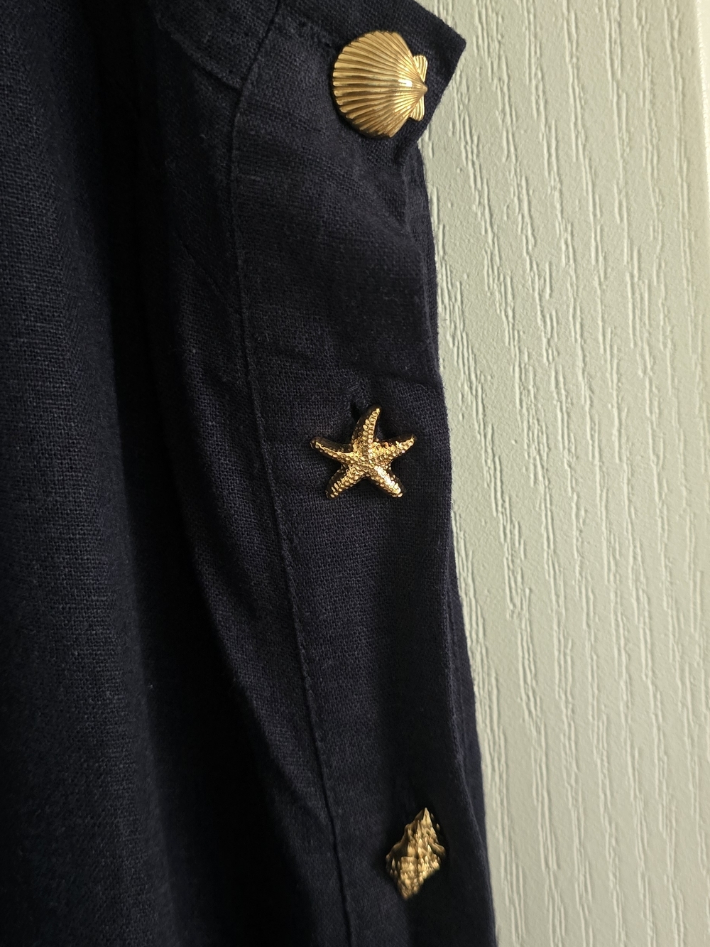 Cynthia Rowley navy Linen dress - Picture 2 of 6